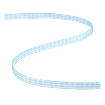 Light Blue Gingham Ribbon 6mm x 5m