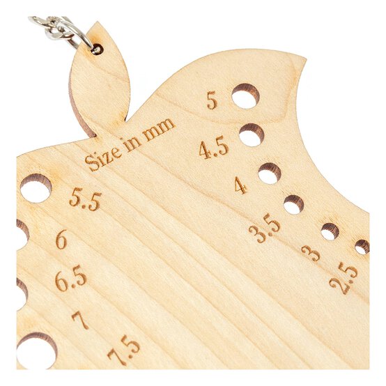 Apple Maple Wood Knitting Gauge image number 3