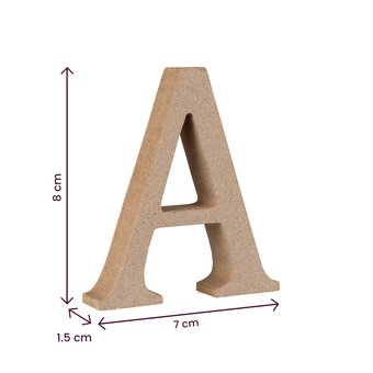 MDF Wooden Letter A 8cm | Hobbycraft