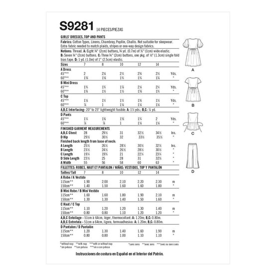 Simplicity Kids&rsquo; Separates Sewing Pattern S9281 (7-14) image number 2