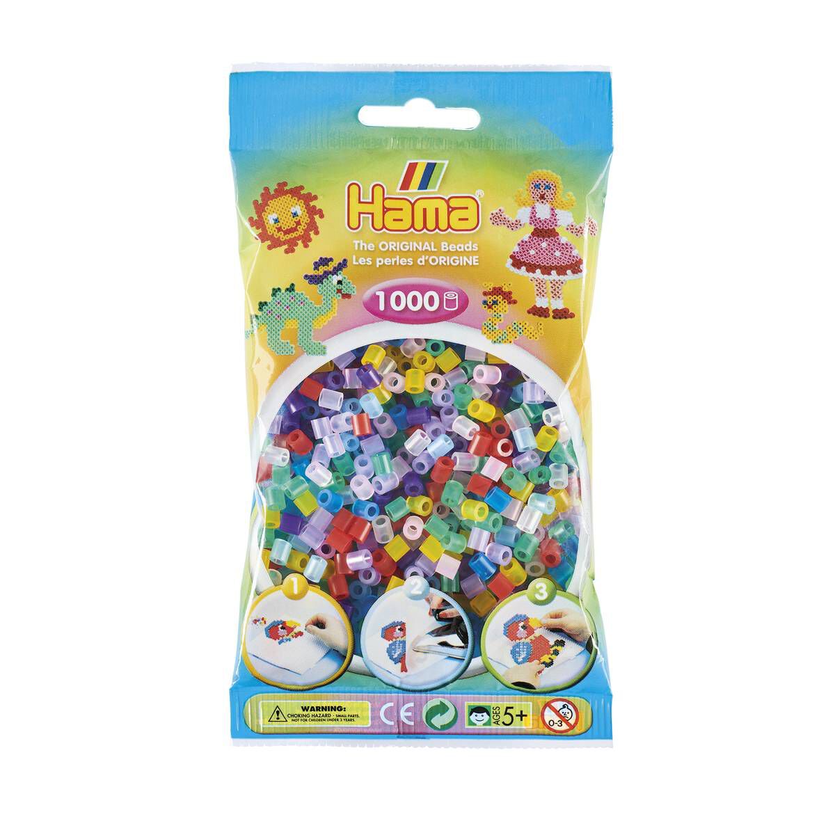 Hama Translucent Beads 1000 Pieces Hobbycraft