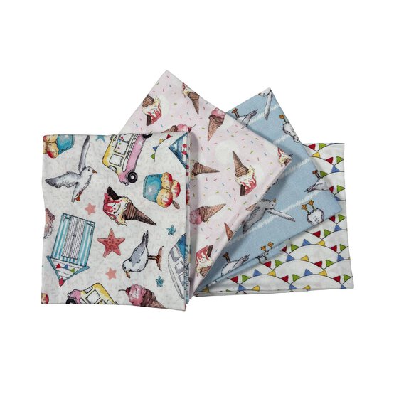 Sundaes by the Sea Cotton Fat Quarters 4 Pack image number 1