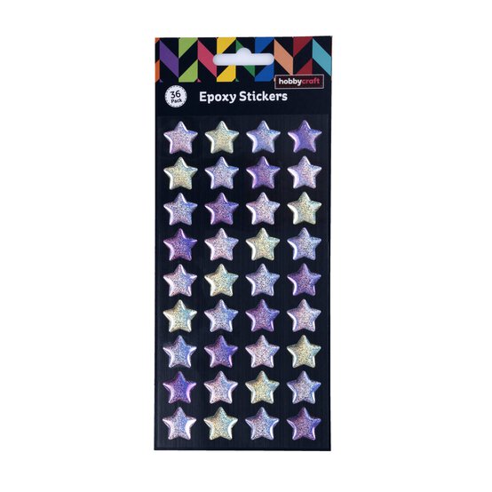Lilac Star Epoxy Stickers 36 Pack image number 4