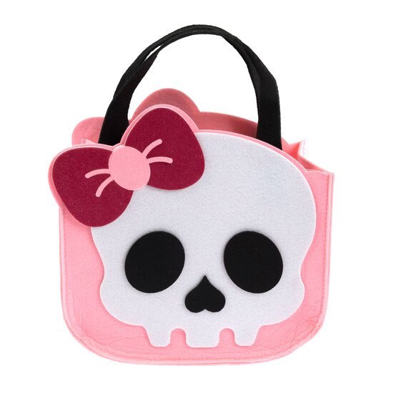 Pink Bow Skull Felt Bag  image number 3