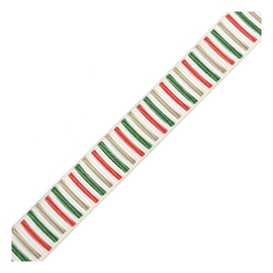 Xmas Rippon Christmas Stripe Printed Ribbon 15mm x 3m | Hobbycraft