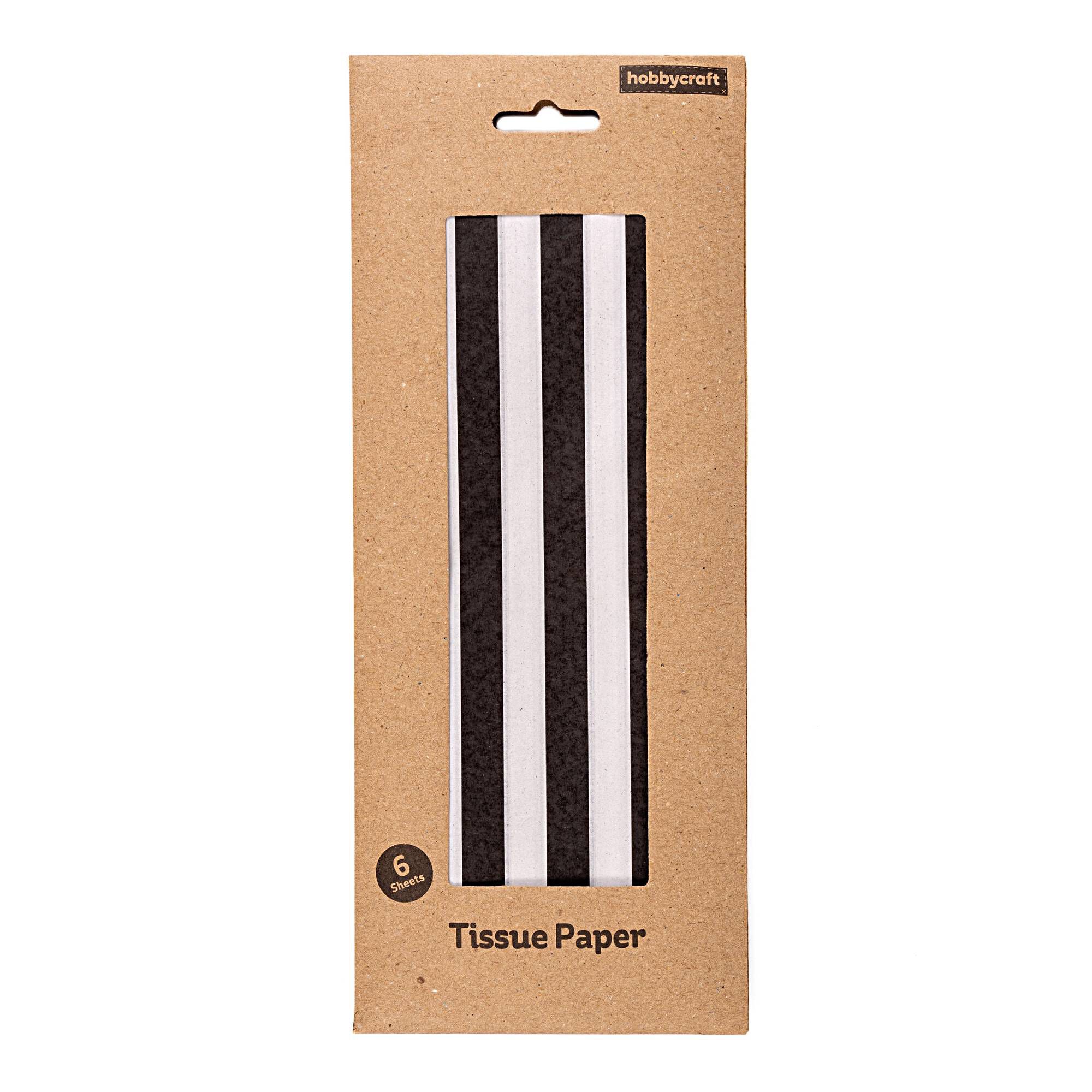 Black and White Stripe Printed Tissue Paper 50cm x 75cm 6 Pack