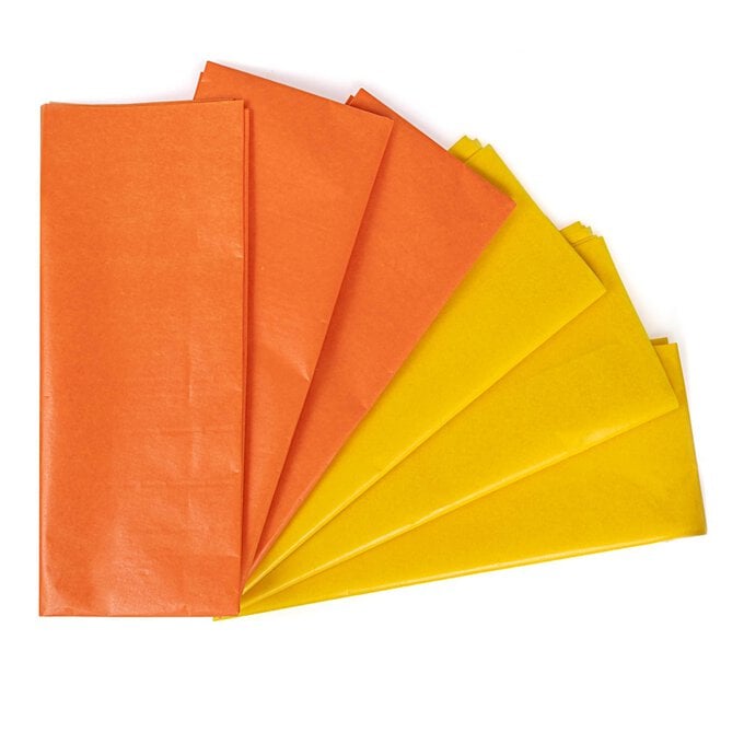 Orange and Yellow Tissue Paper 50cm x 75cm 6 Pack image number 1