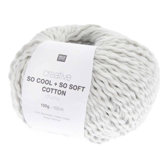 Rico Creative Silver Grey So Cool + So Soft Cotton Chunky 100g image number 1
