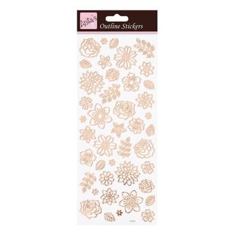 Anita's Rose Gold Flower Outline Stickers