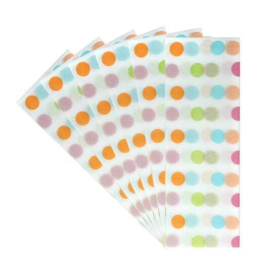Multicoloured Spot Printed Tissue Paper 50cm x 70cm 6 Pack image number 1