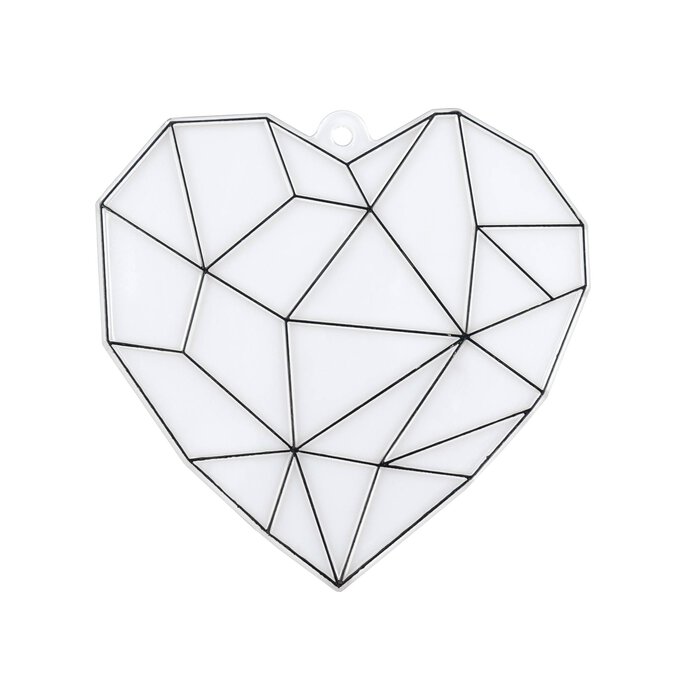 Geometric Heart Plastic Suncatcher Hobbycraft