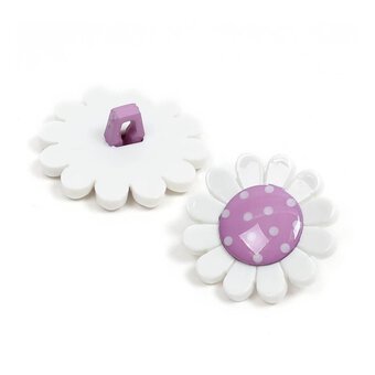 Hemline Purple  Novelty Flower Button 2 Pack