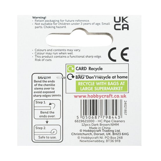 Dark Brown Pipe Cleaners 12 Pack image number 5