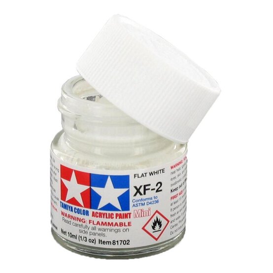 Tamiya Colour Acrylic Paint XF-2 Flat White 10ml image number 1