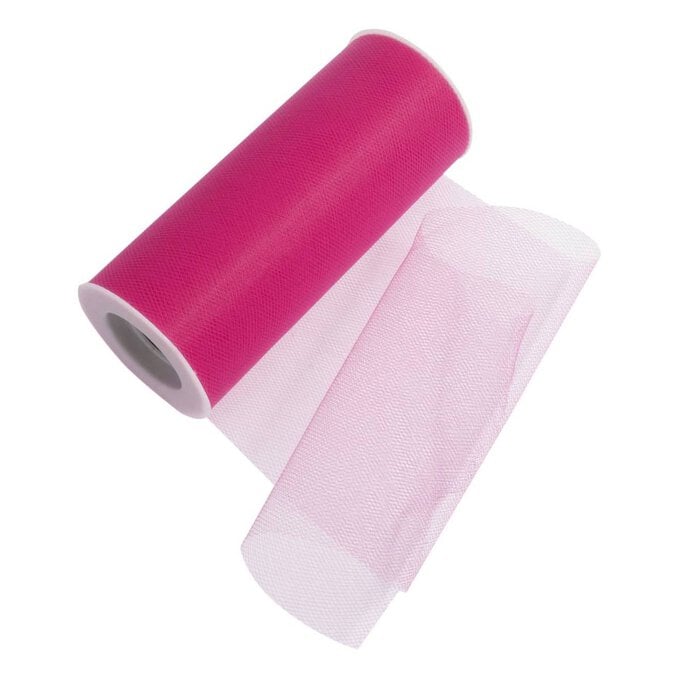 Hot Pink Tulle Spool 15 cm x 23 m image number 1