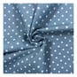 Blue Spot Printed Chambray Fabric by the Metre image number 1