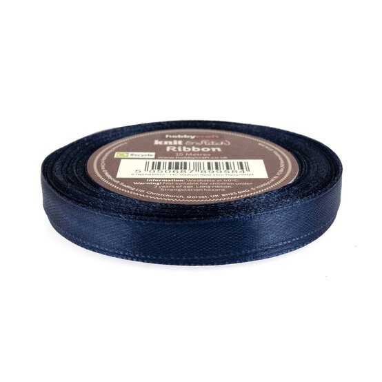 Navy Satin Ribbon 9mm x 15m image number 1