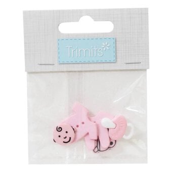 Trimits Baby Pink Craft Buttons 5 Pieces image number 2