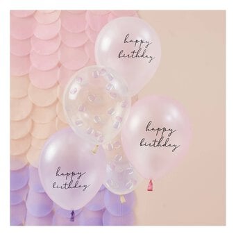 Ginger Ray Pink and Shell Confetti Balloons 5 Pack image number 2