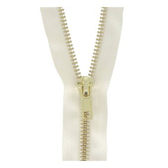 Milward Cream Brass Trouser Zip 15cm