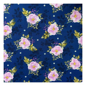 Nocturne Flora Eclipsed Petals Cotton Fabric by the Metre