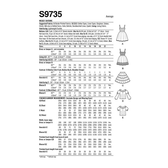 Simplicity Women's Costume  Sewing Pattern S9735 (R5 14-22) image number 2