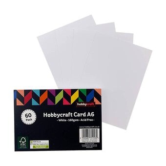 White Card A6 60 Pack