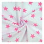 Pink Star Polycotton Fabric by the Metre image number 1