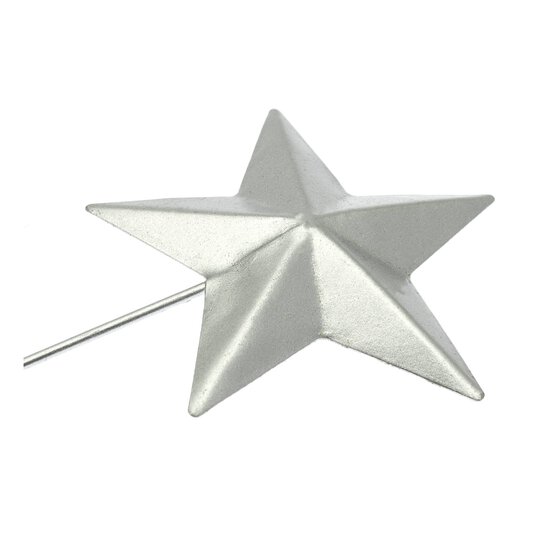 Silver Metal Star on a Stick Decoration 3 Pack image number 2