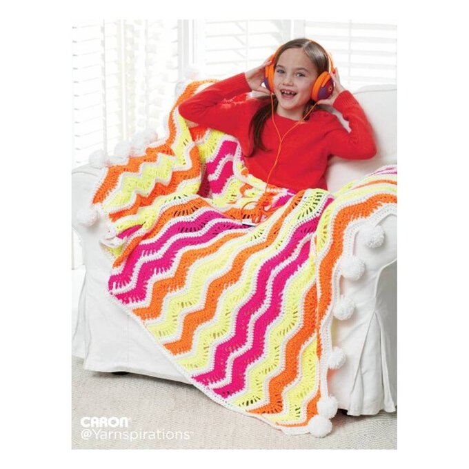 FREE PATTERN Caron Bright Zigzag Stripe Blanket Hobbycraft