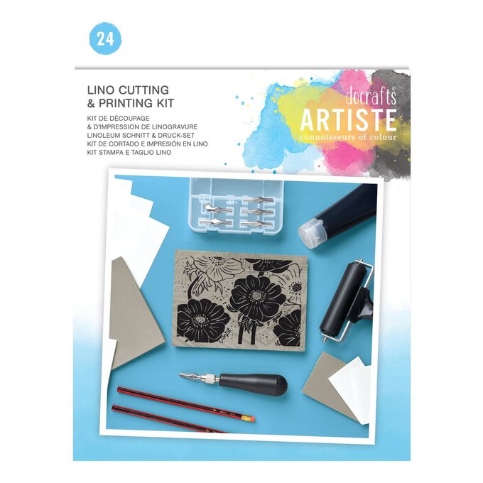 Artiste Lino Cutting and Printing Kit 24 Pieces image number 1