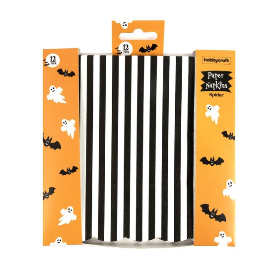 Black and White Striped Napkins 12 Pack  image number 5