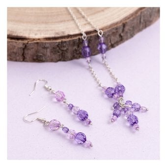 Artisan Make Your Own Purple Necklace and Earrings Kit image number 2