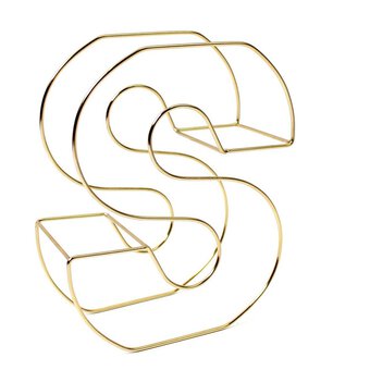 Soft Gold Wire Letter S 15cm