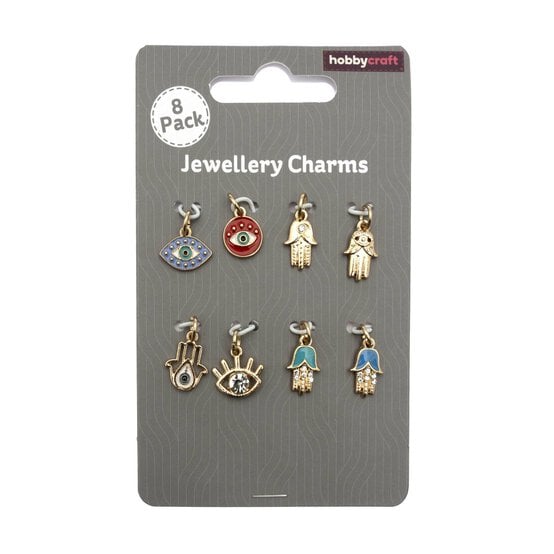 Gold Eye and Hand Jewellery Charms 12 Pack  image number 1