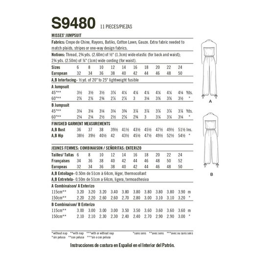 Simplicity Women's Jumpsuit Sewing Pattern S9480 (H5 6-14) image number 2