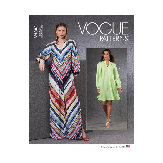 Vogue Women's Dress Sewing Pattern V1803 (ZZ L-XXL) image number 1