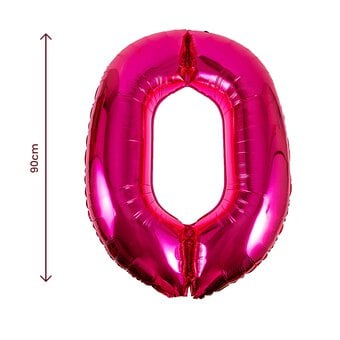 Extra Large Pink Foil Number 0 Balloon image number 2