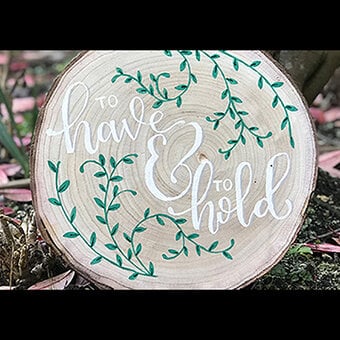 How to Make a Brush Lettered Log Decoration