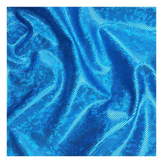 Turquoise Holo Foil Nylon Spandex Fabric by the Metre image number 1
