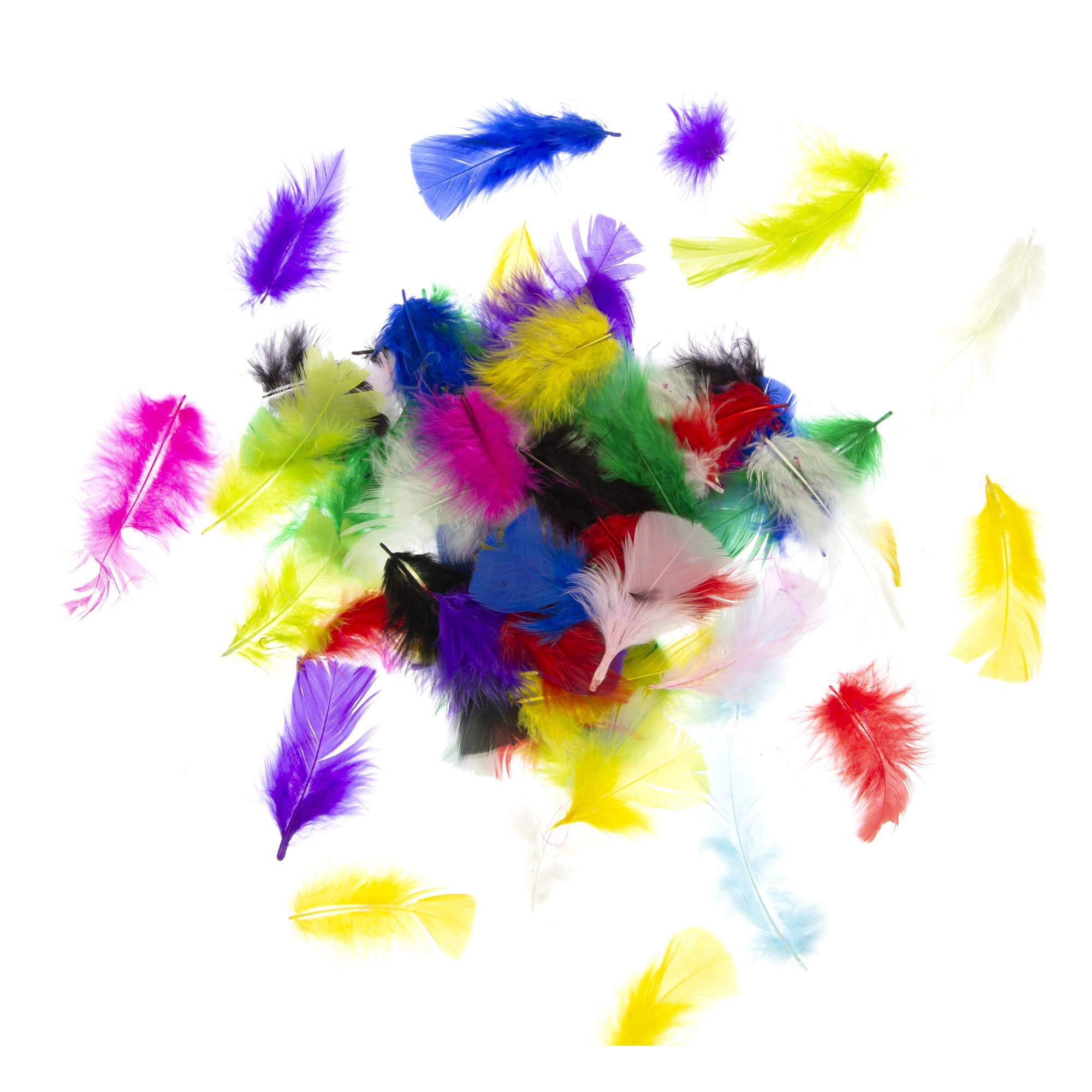 2 Packs Of Mixed Assorted Colour Decorative 80mm Craft Feathers By