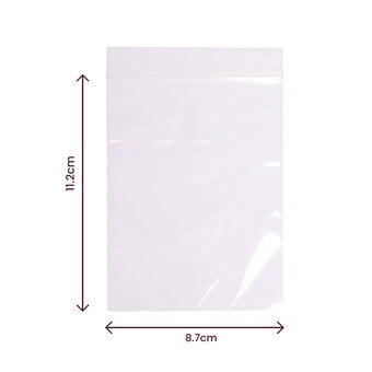 Clear Resealable Bags 87mm x 112mm 100 Pack image number 3