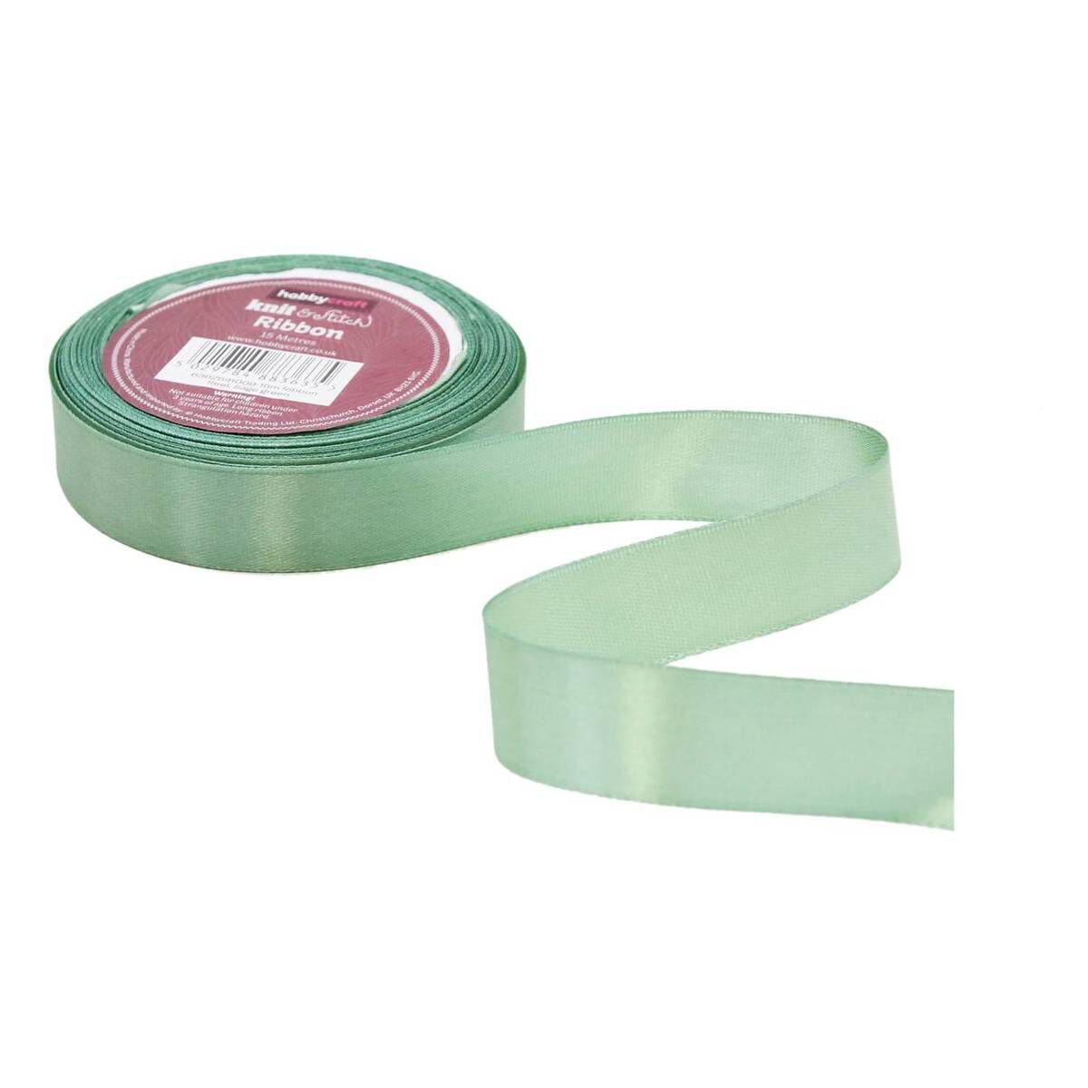 Sage Green Satin Ribbon 20mm x 15m Hobbycraft