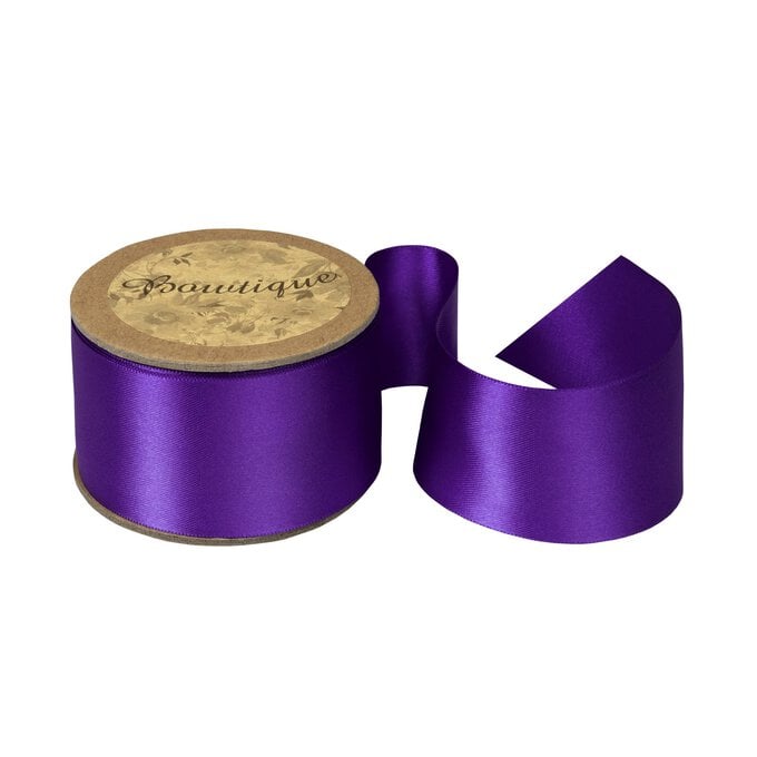 Purple Double-Faced Satin Ribbon 36mm x 5m image number 1