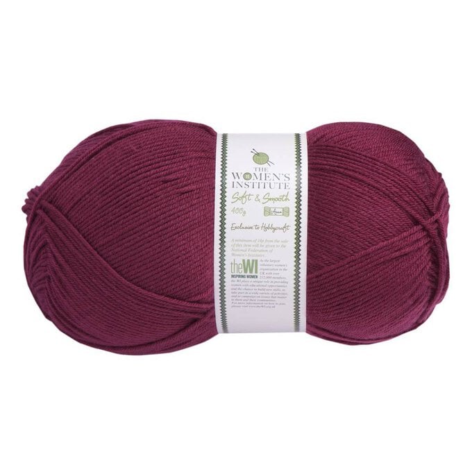 Women's Institute Plum Soft and Smooth Aran Yarn 400g image number 1