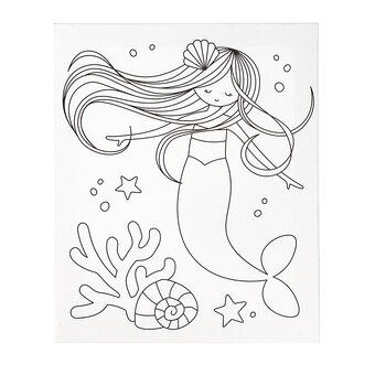 Mermaid Colour-in Canvas