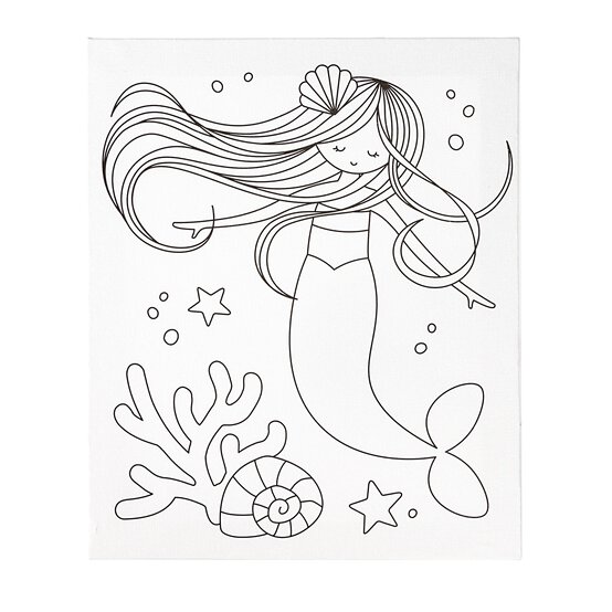 Mermaid Colour-in Canvas image number 2