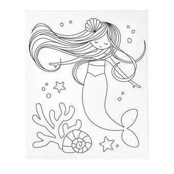 Mermaid Colour-in Canvas image number 2