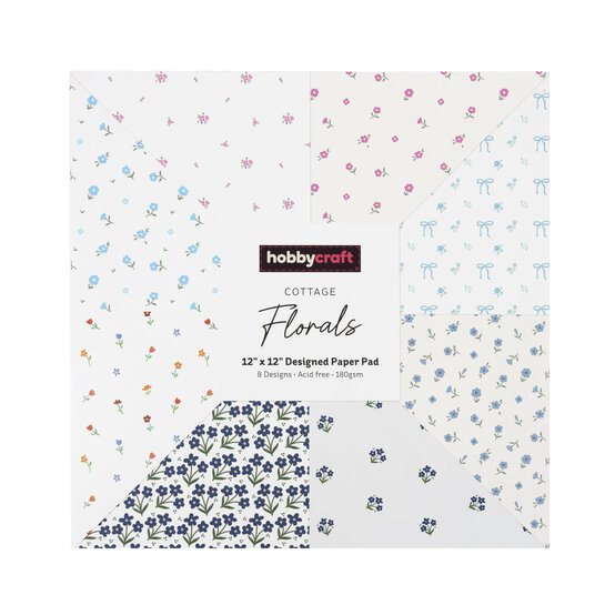 Cottage Florals Paper Pad 12 x 12 Inches 24 Pack image number 4