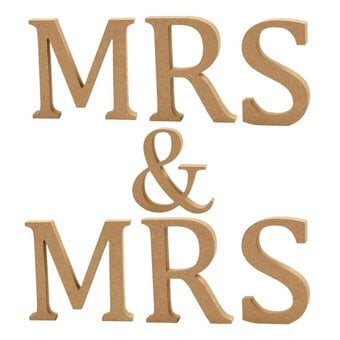 MRS & MRS MDF Wooden Letter Bundle